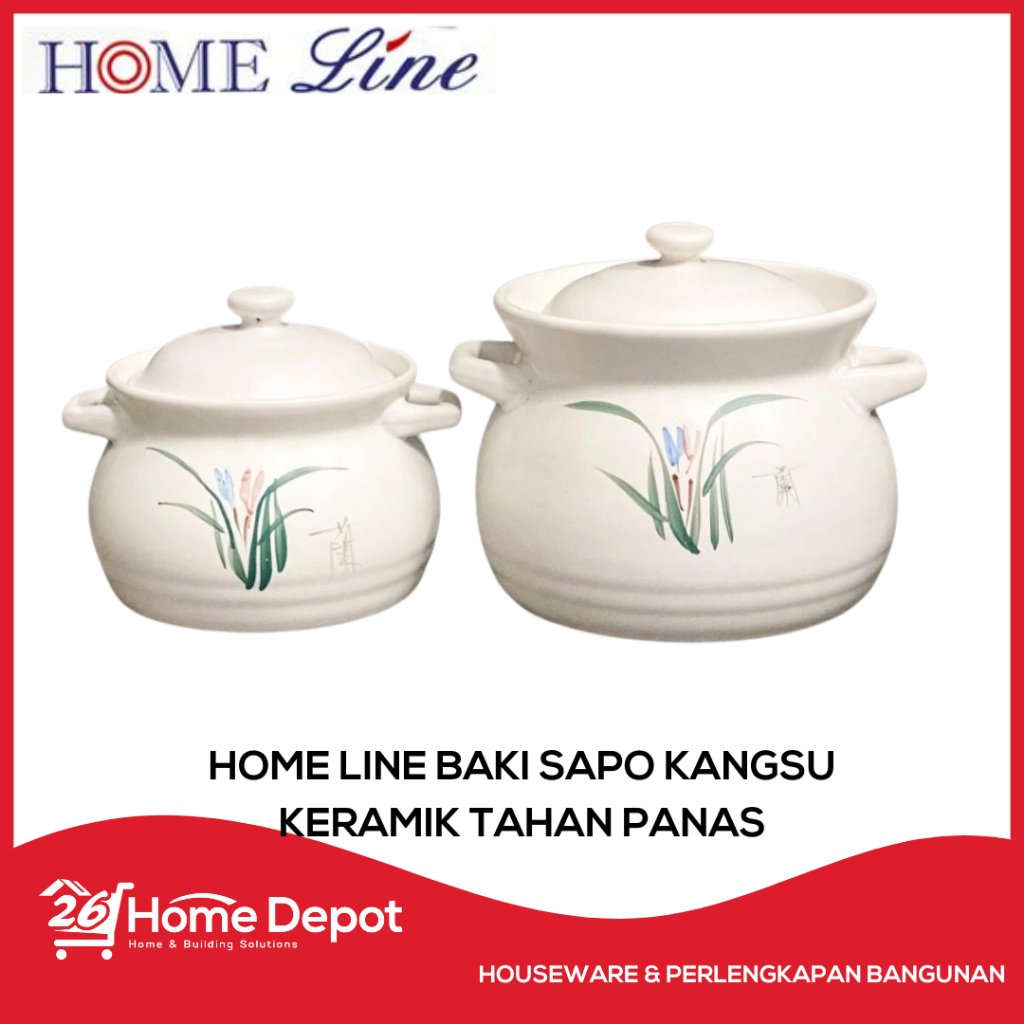 HOMELINE Baki Sapo Kangsu Putih Panci Masak Sapo Claypot Keramik Tahan Panas