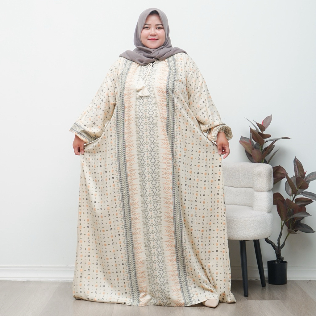 GAMIS BAHAN RAYON PREMIUM UKURAN JUMBO STANDAR LD 150 120 BUSUI FRIENDLY LENGAN PANJANG KEKINIAN MAX