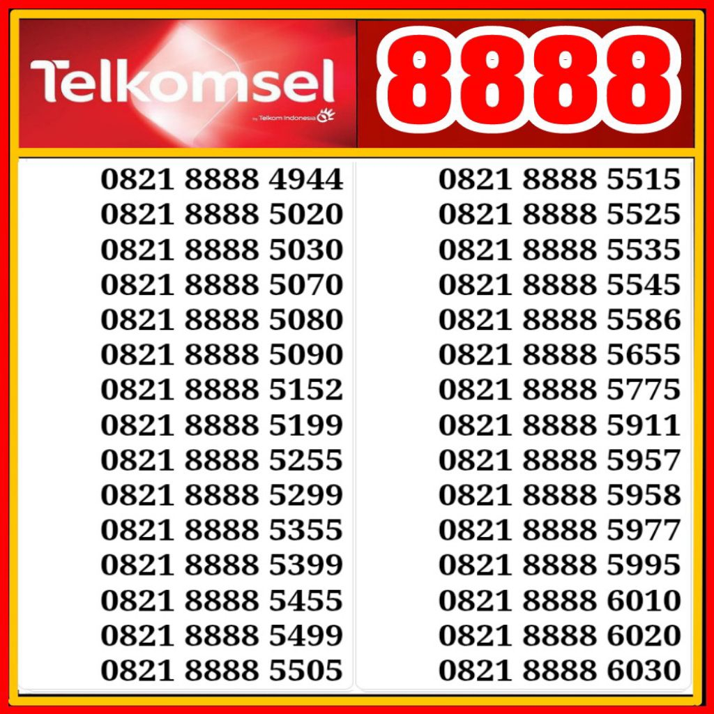 kartu perdana nomor cantik telkomsel simpati 8888