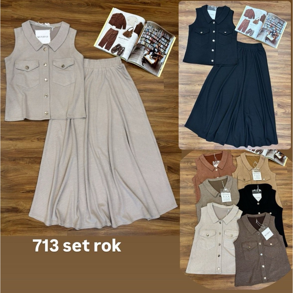 setelan rok vest 713 Kuyifei//setelan rok knit Kuyifei//pakaianwanitasby