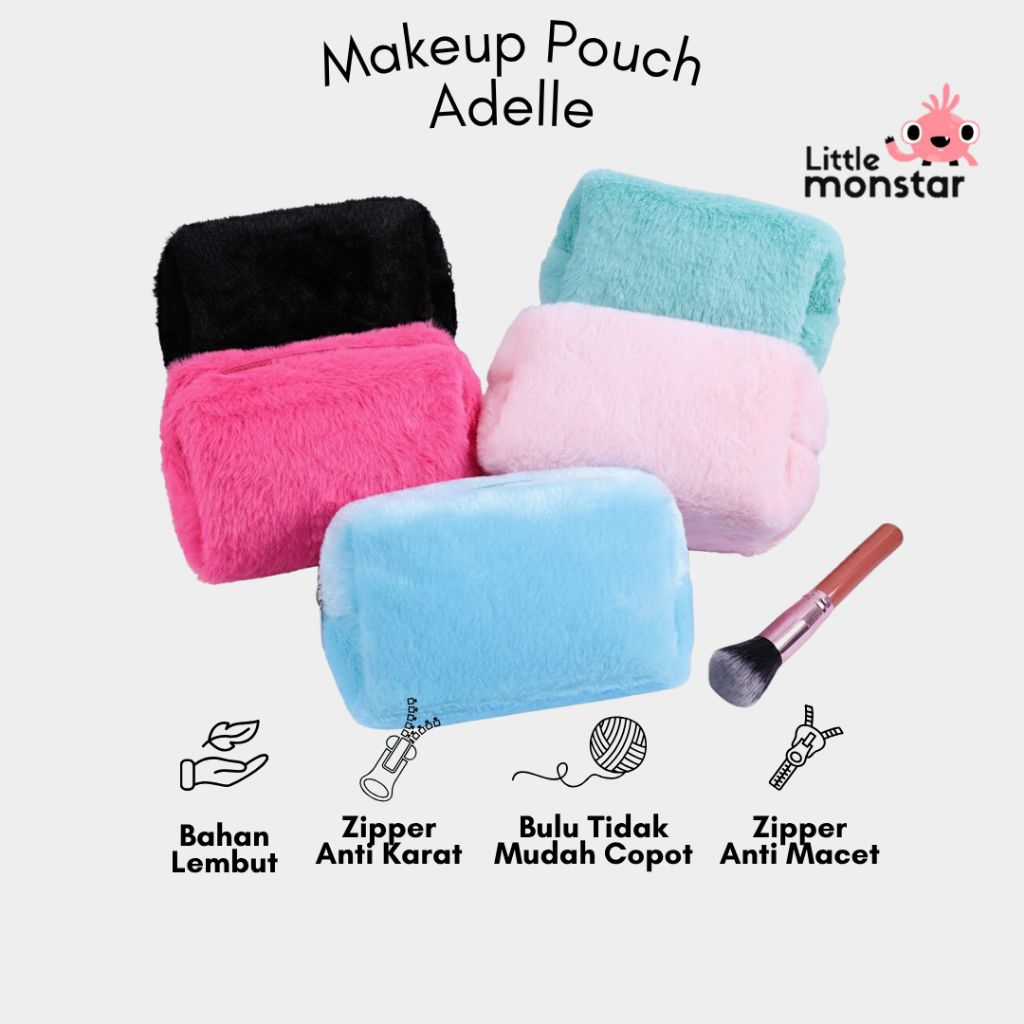Kotak Pensil Bulu Pouch Make Up Fluffy Tempat Pensil Aesthetic (MKB-2)