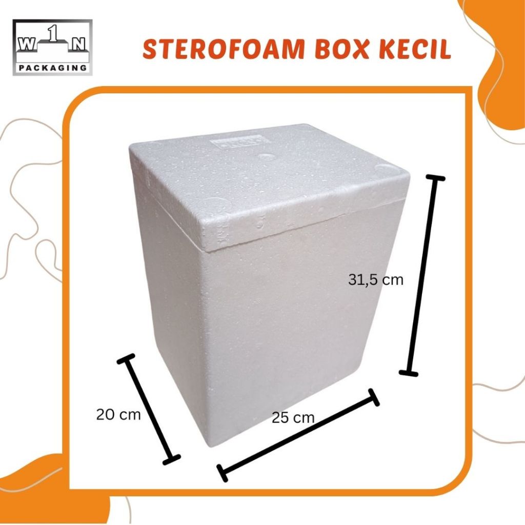 Box Sterofoam Kecil 25x20x31,5 cm Tebal – Kotak Es Ikan Ayam Daging Frozen Food Cooler Box