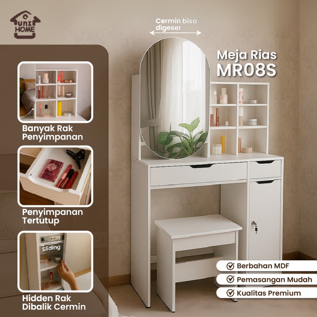 Uni Home - Meja rias  Minimalis | Meja rias LED MR01