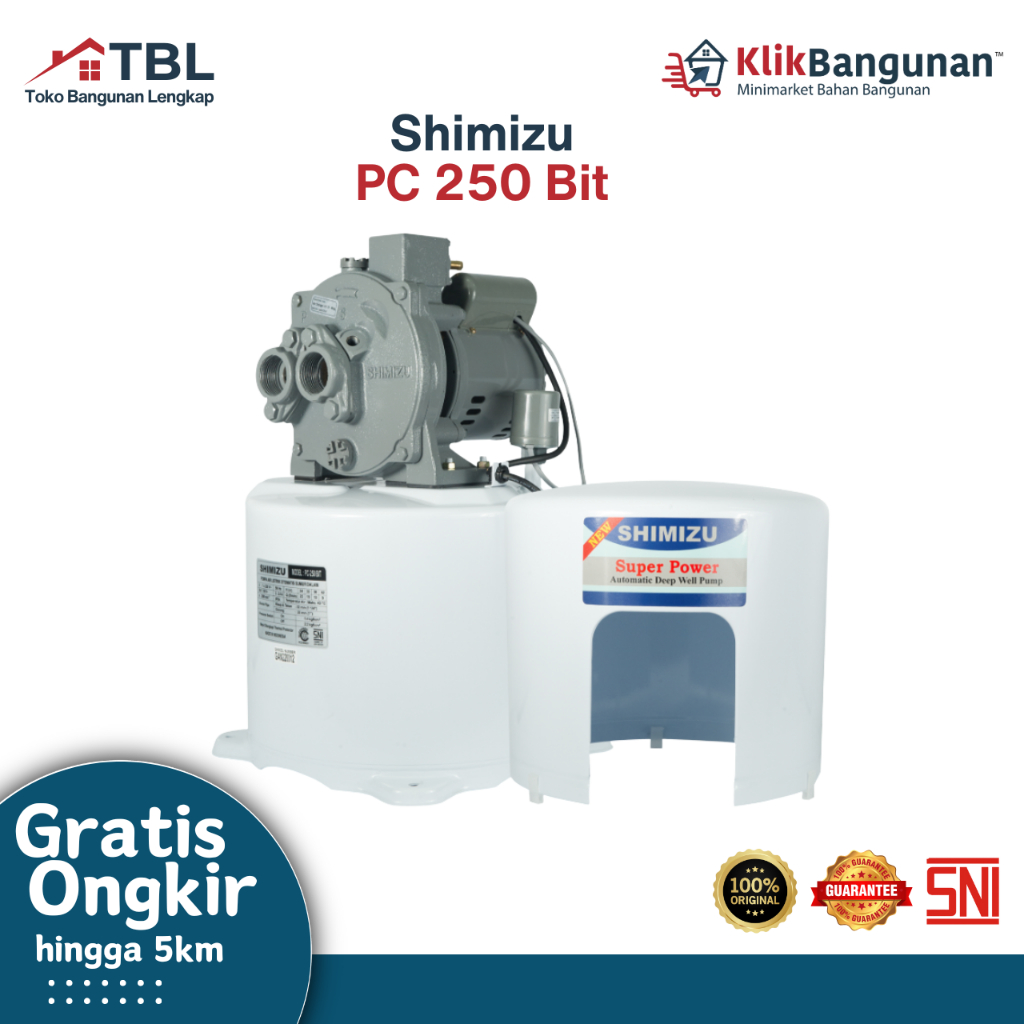 Shimizu PC-250 Bit Pompa Air Jetpump Otomatis Pompa Sumur Dalam
