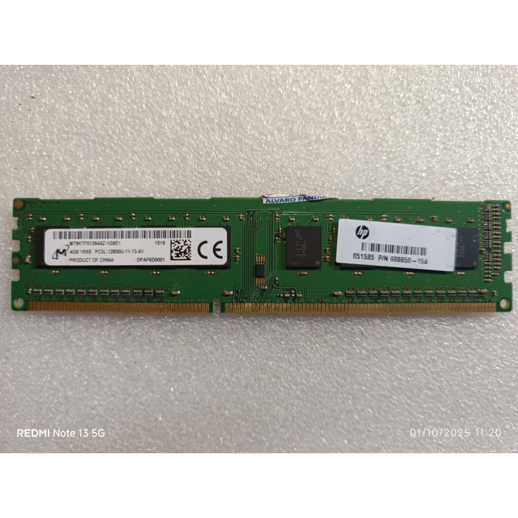 RAM  4GB DDR3 1600MHz – PC Bekas Normal Siap Pakai