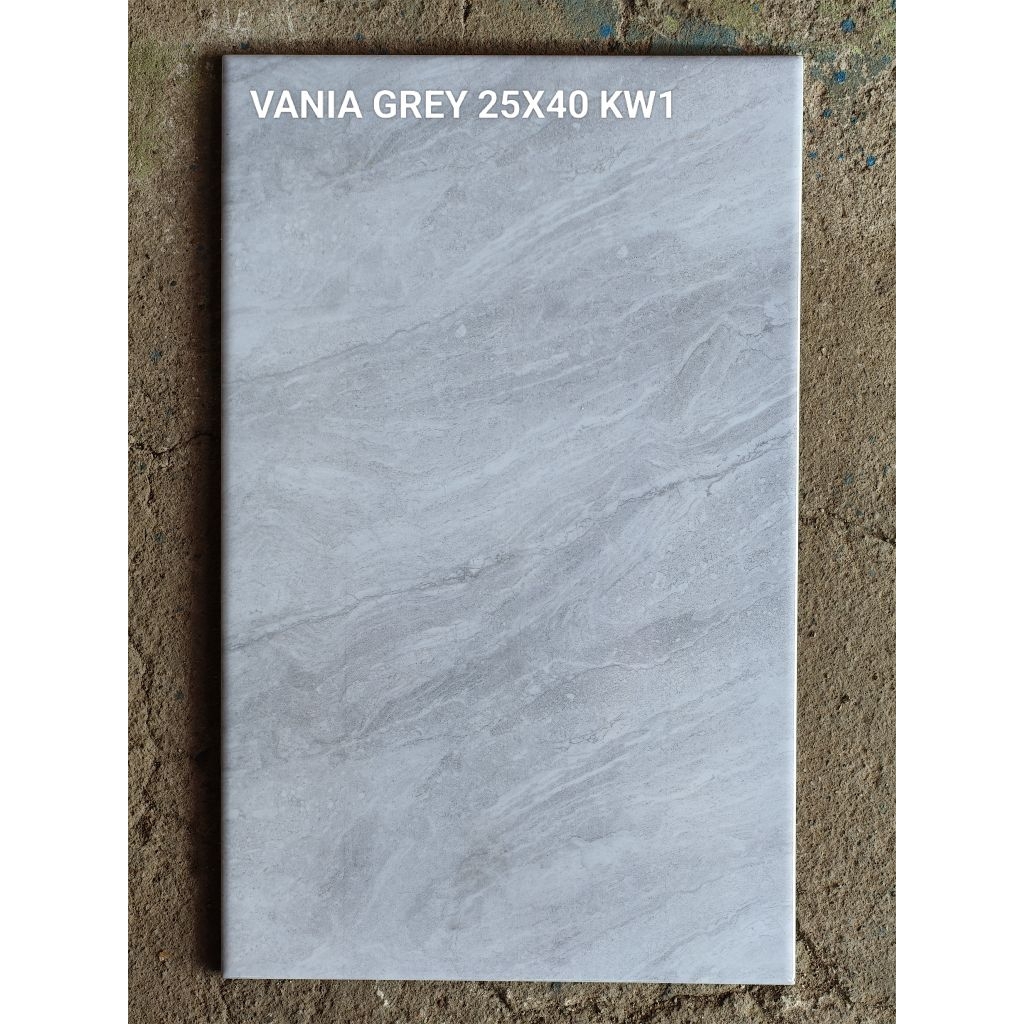 Keramik Dinding 25x40 Vania Beige Grey Halus Motif KW1