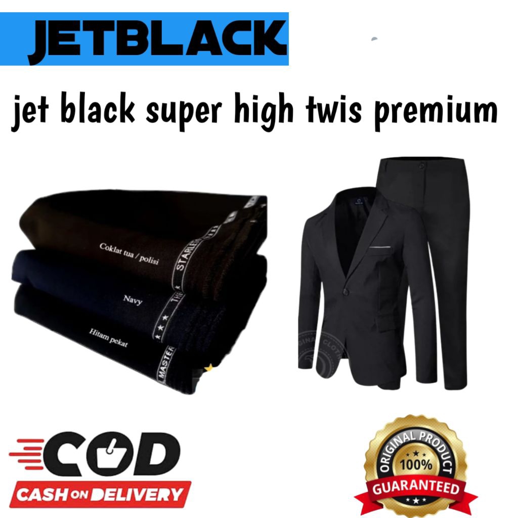 jetblack kain bahan jas dan celana pormal meteran
