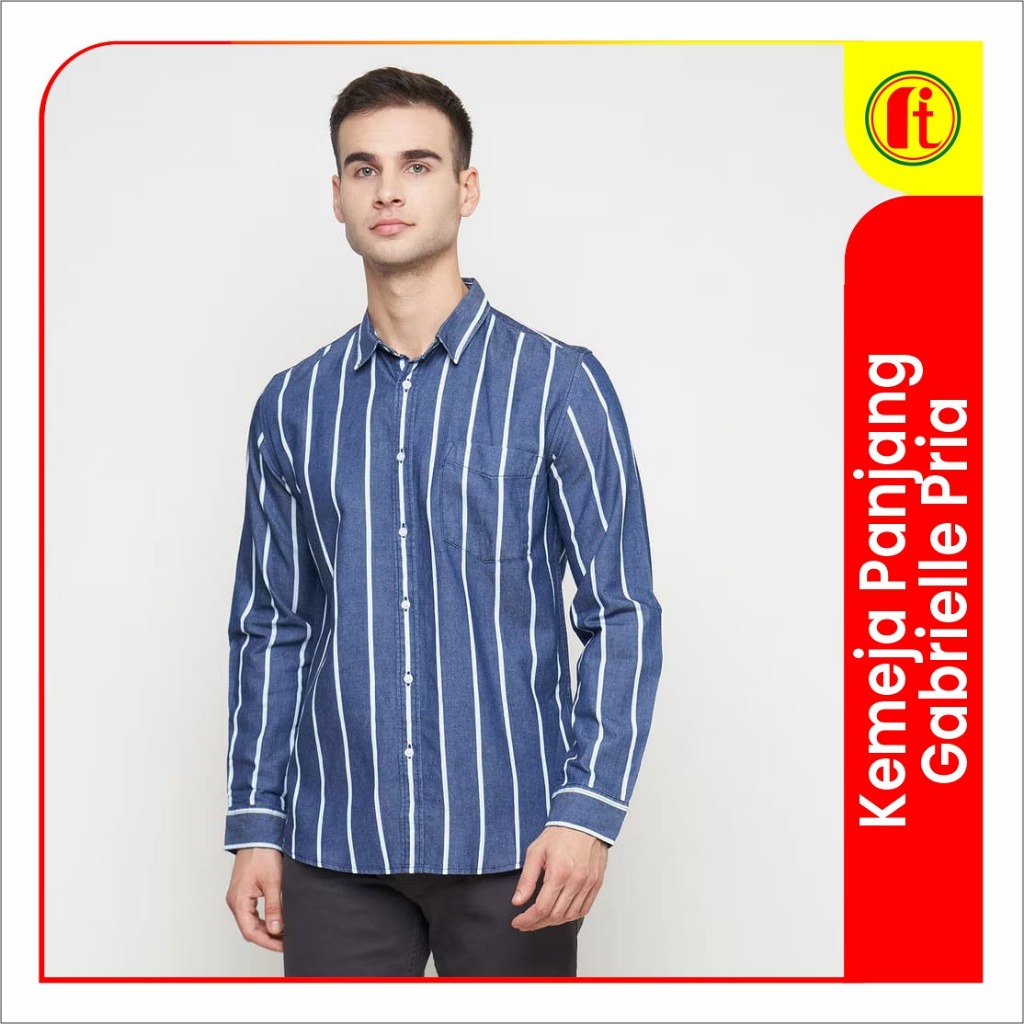 Kemeja Panjang Salur Gabrielle Pria Dewasa - RITA