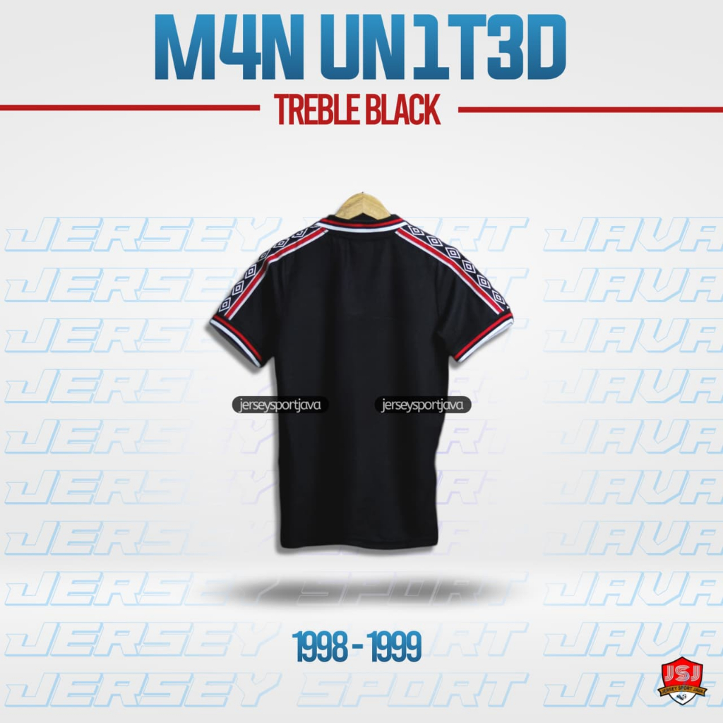 ( BISA COD ) RETRO JERSEY BAJU BOLA RETRO MU TREBLE HITAM 1998 1999 GRADE AAA+ - BEST HIGT QUALITY