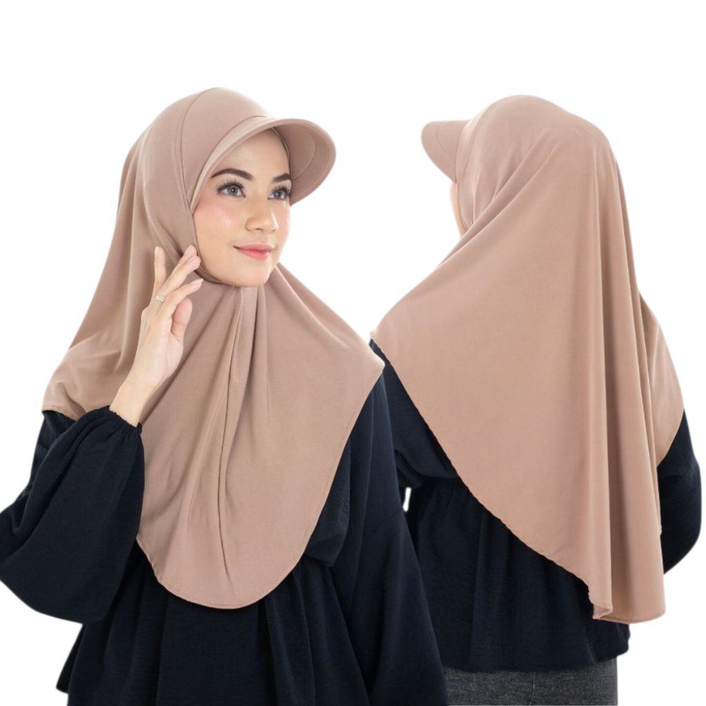 Hijab Topi Sporty Dewasa size M dan L / Hijab olahraga anti panas jersey premium