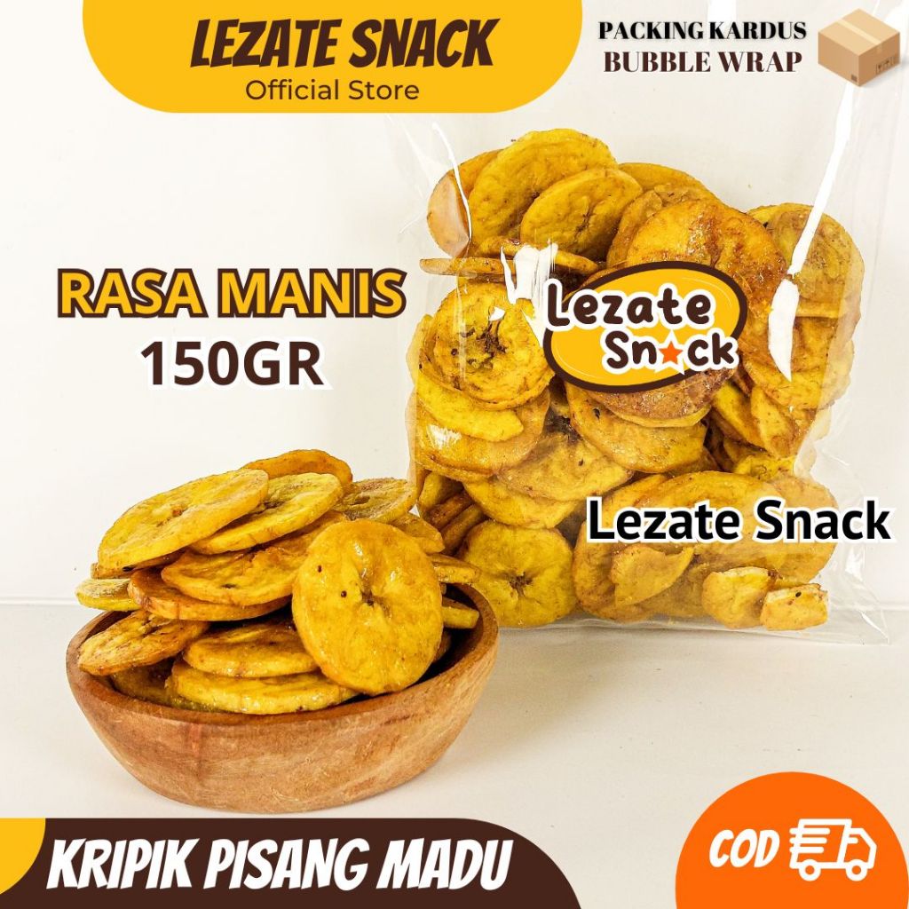 Keripik Pisang Madu 150gr  Keripik Pisang Lampung Aneka Keripik Pisang Kepok Pisang Manis Kripik