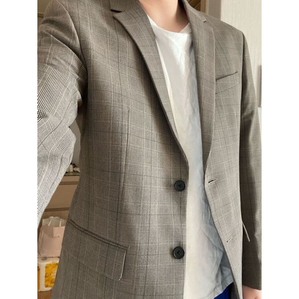 musinsa Standard coklat jas blazer tartan size M