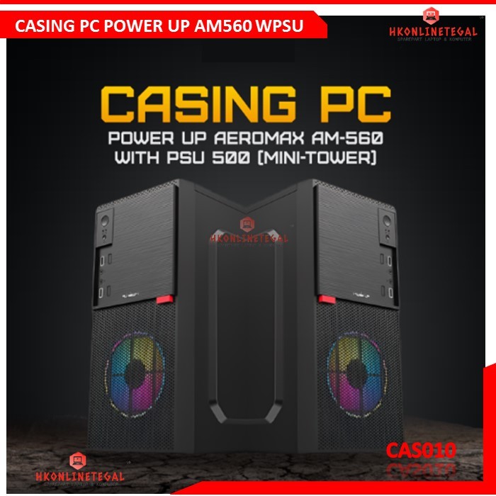 Casing PC POWER UP Aeromax AM-560- Hitam