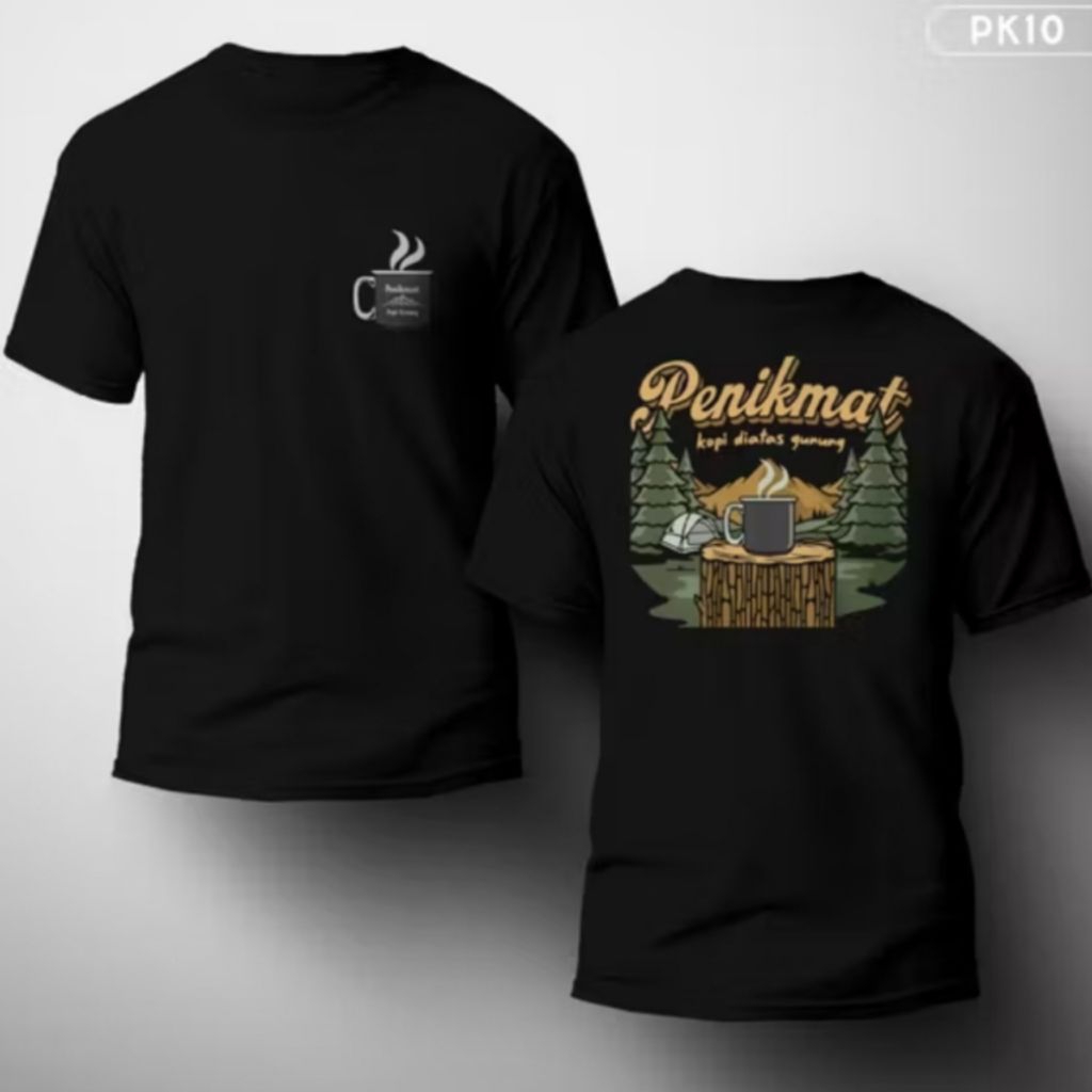 Kaos T-shirt - Penikmat Kopi Diatas Gunung - Kaos Distro unisex