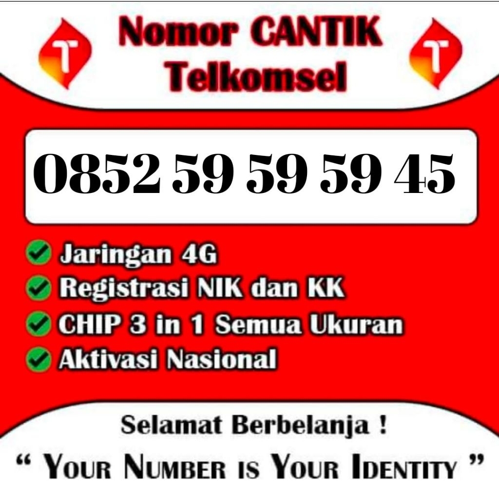NOMOR CANTIK TELKOMSEL 0852 59 59 59 45 NOMOR CANTIK SIMPATI - KARTU PERDANA TELKOMSEL CANTIK