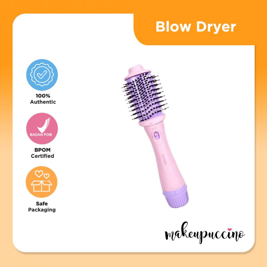 Nvmee Leo Blow Dryer / Sisir Pengeriring Hot Air 2in1 Low Watt Natural Blow With Volume