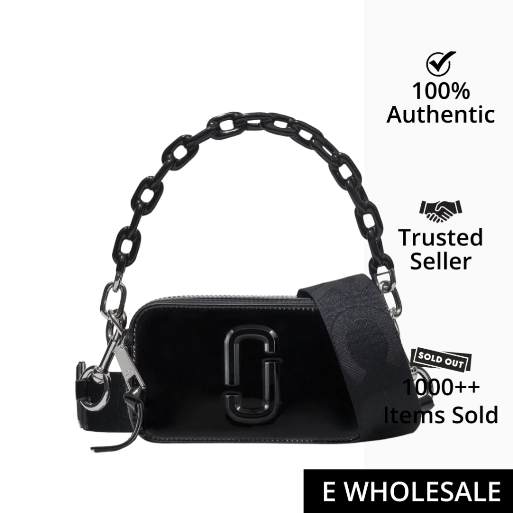 Marc Jacobs The Patent Leather Snapshot Small Camera Bag Black