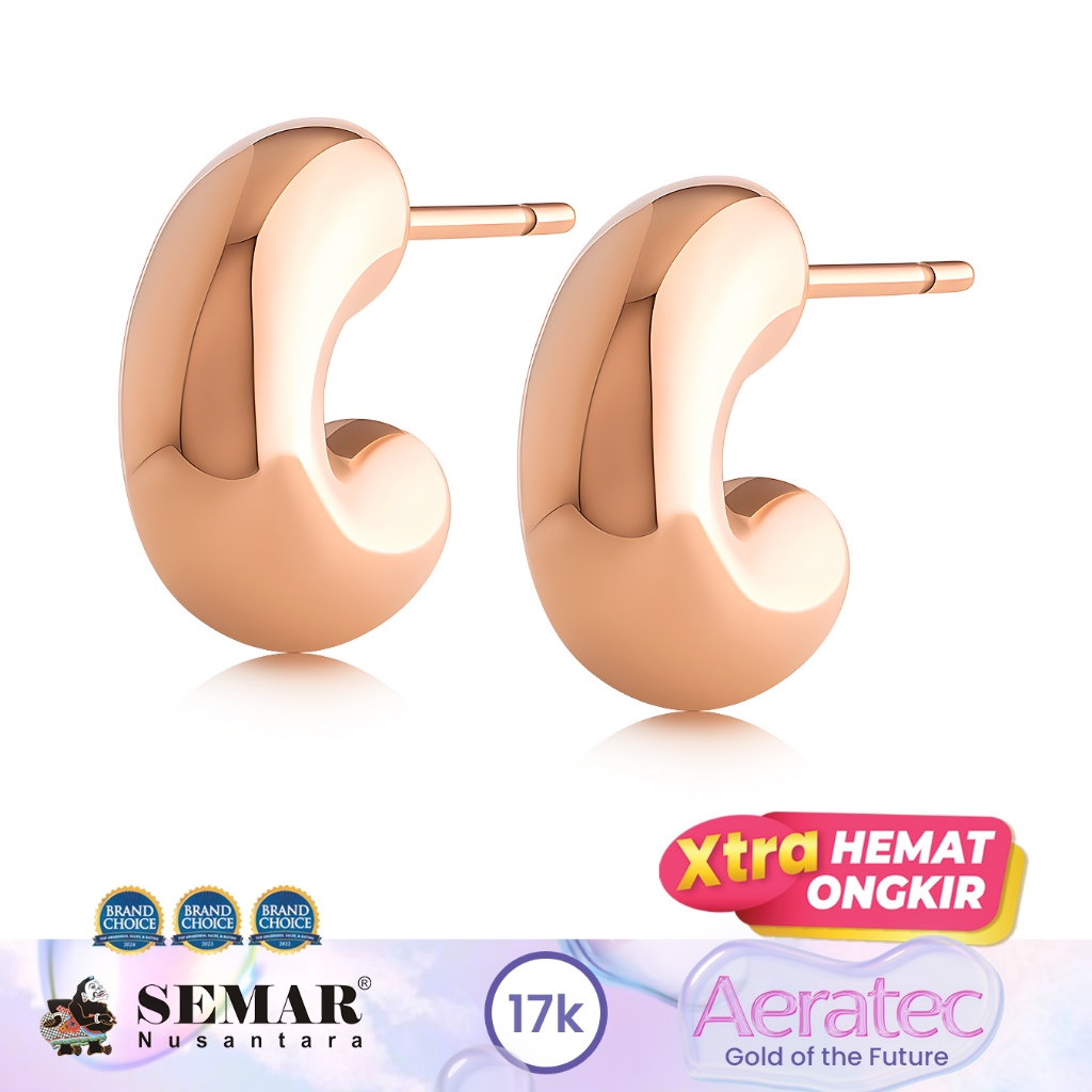 Anting Emas Tindik Neoma Aeratec Gold 17K Semar Nusantara