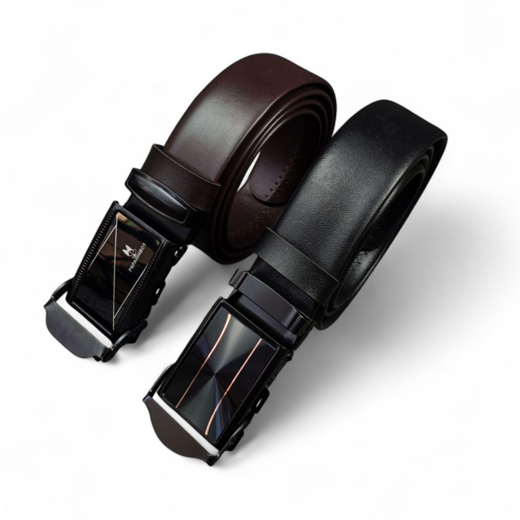 Gesper Pria Kepala Jepit| ikat Pinggang Pria Kulit Sintetis | Sabuk Resleting Kepala Jepit