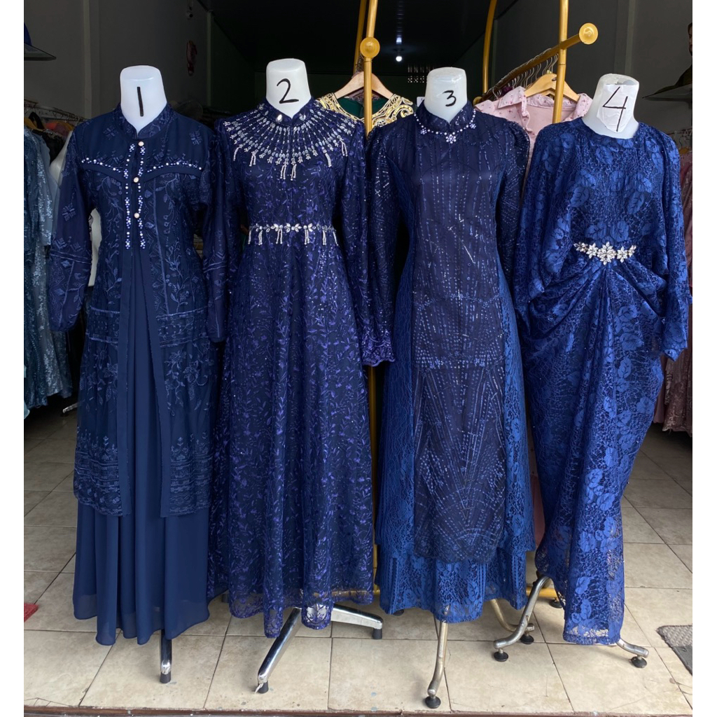 gamis pesta seragaman khusus warna navy 972