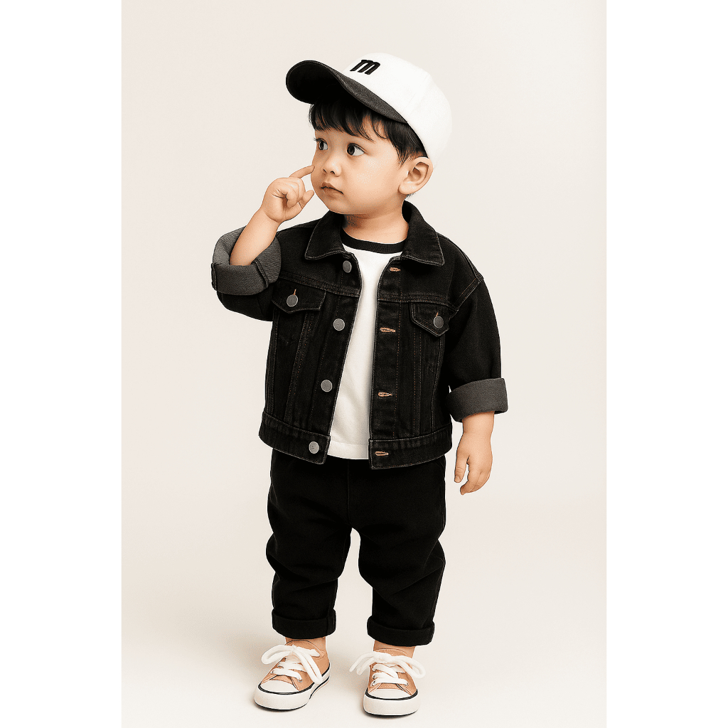 Jaket Jeans Anak Unisex – Jaket Denim Premium Anak Cewek Cowok Usia 2–7 Tahun
