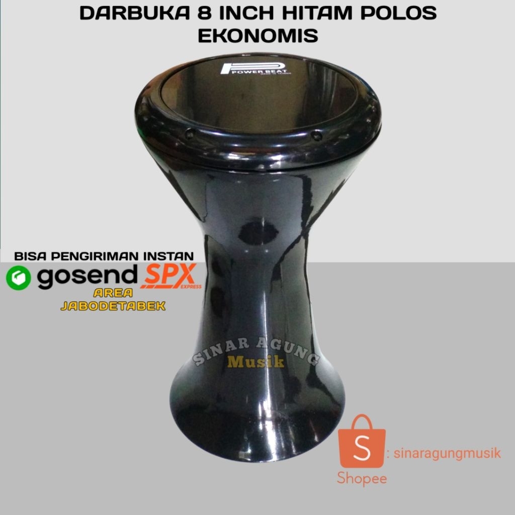 Darbuka murah|Darbuka 8 inch hitam polos
