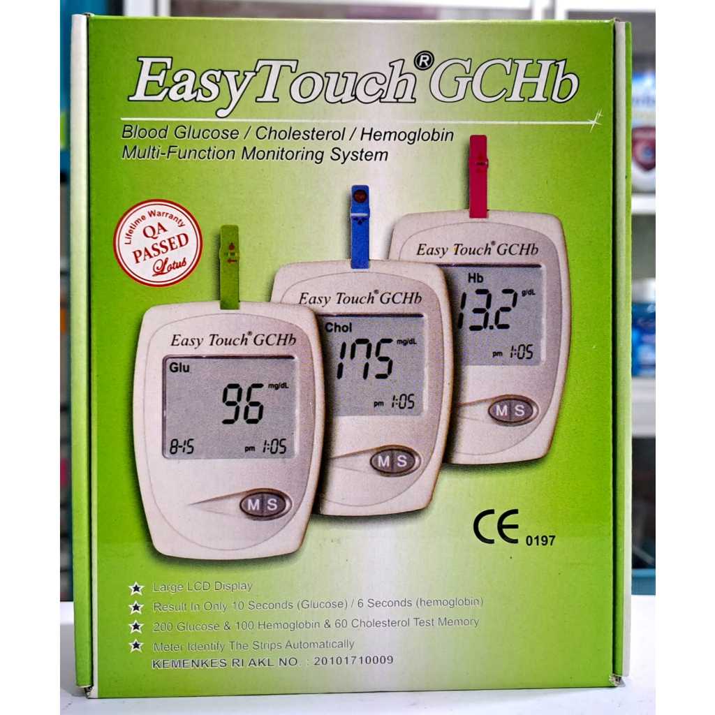 EASY TOUCH 𝐀𝐋𝐀𝐓 𝐇𝐁 / GCHB / ALAT HEMOGLOBIN - ALAT TES DARAH CEK HB DARAH, GULA DARAH DAN KOLESTEROL