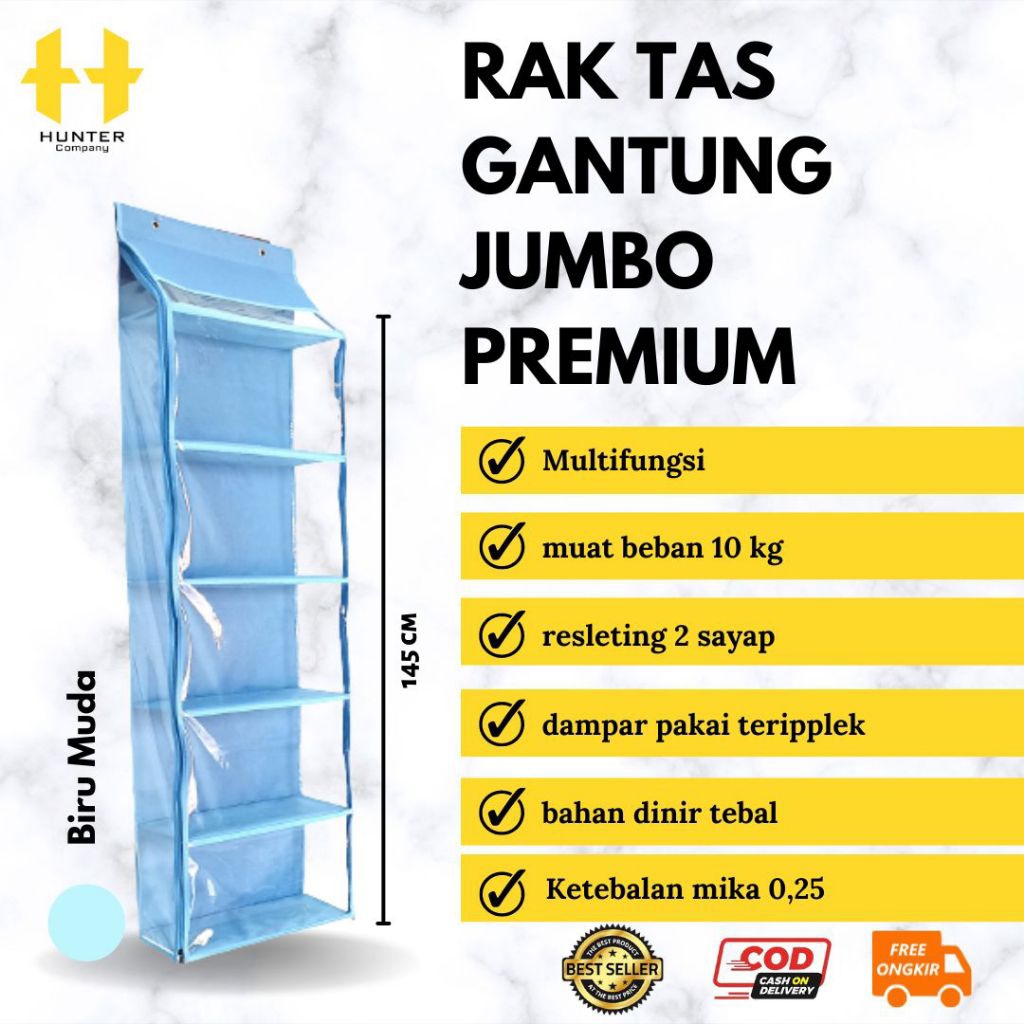 Rak Tas Premium Tebal/Rak Gantung Tas Premium Jumbo/Rak Tas Polos Tebal