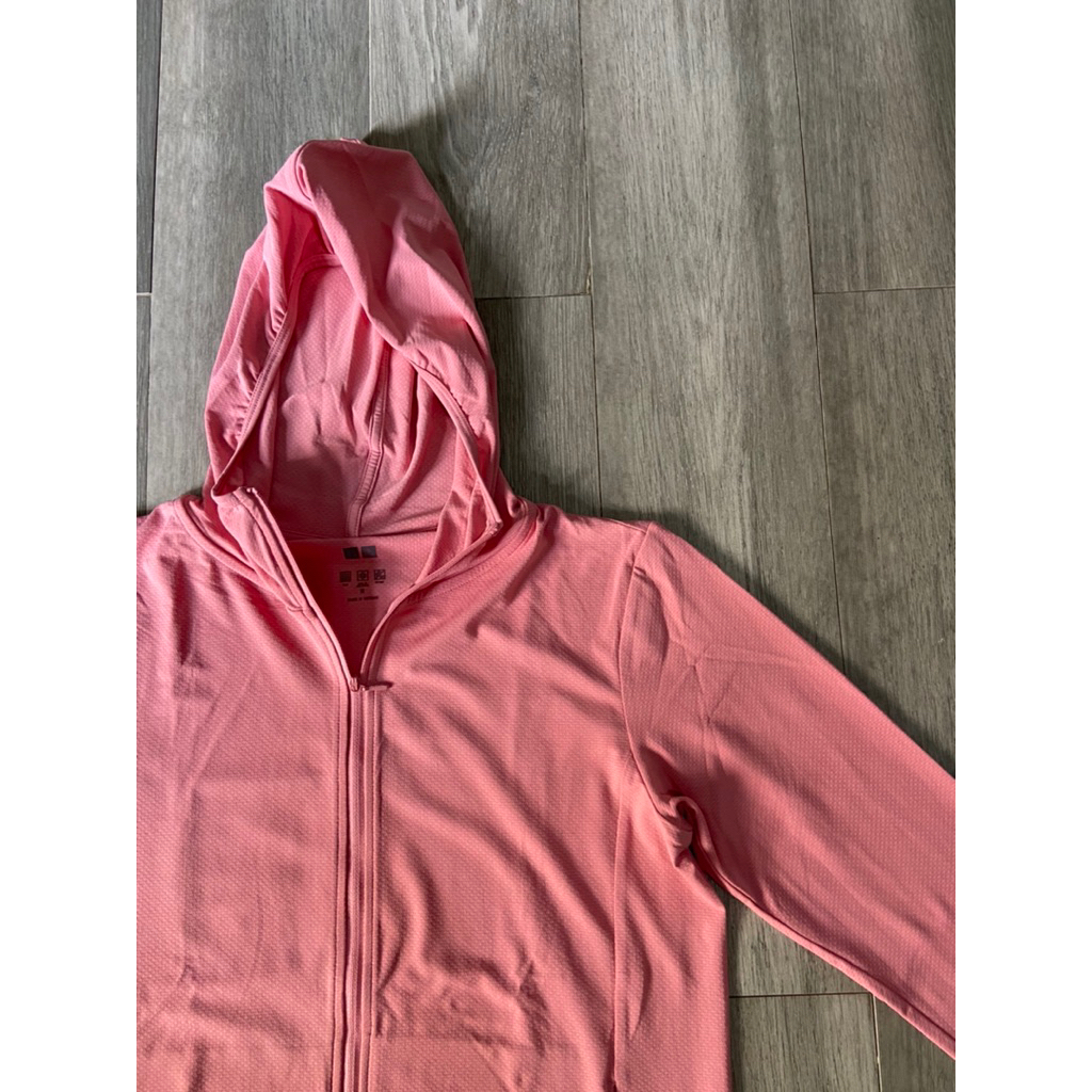 Jacket Uniqlo Airism Pink Salmon Anti UV Protection