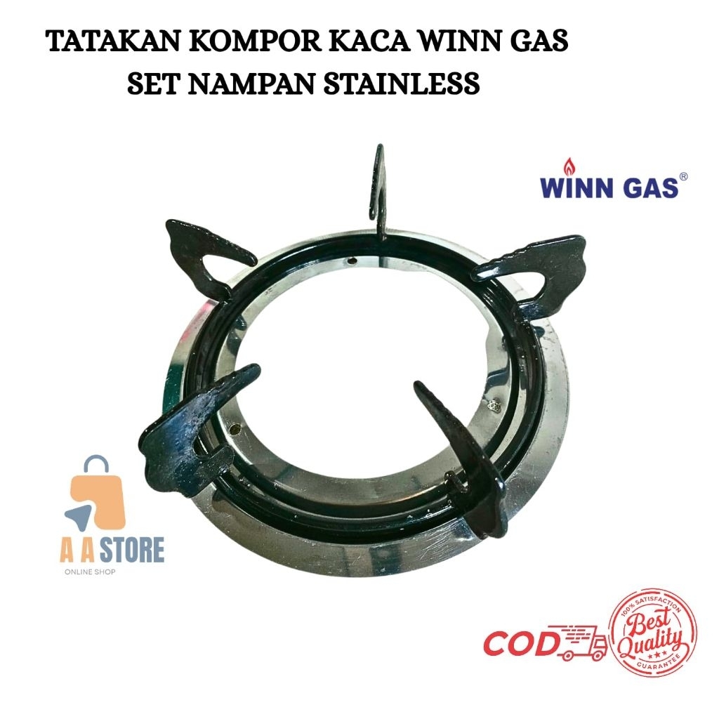TATAKAN KOMPOR KACA 18CM / KOMPOR WINN GAS KACA / NAMPAN STAINLESS 21,5CM / KOMPOR GAS 2 TUNGKU