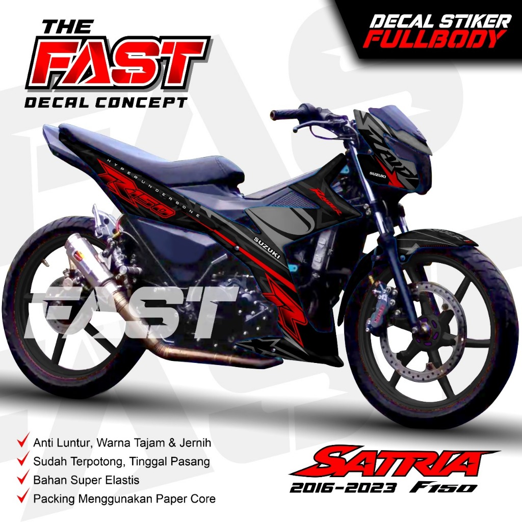 TERBARU Stiker Decal Satria Fu 150r Injeksi Full Body Motif R150 Racing Simpel Striping Satria Fu150