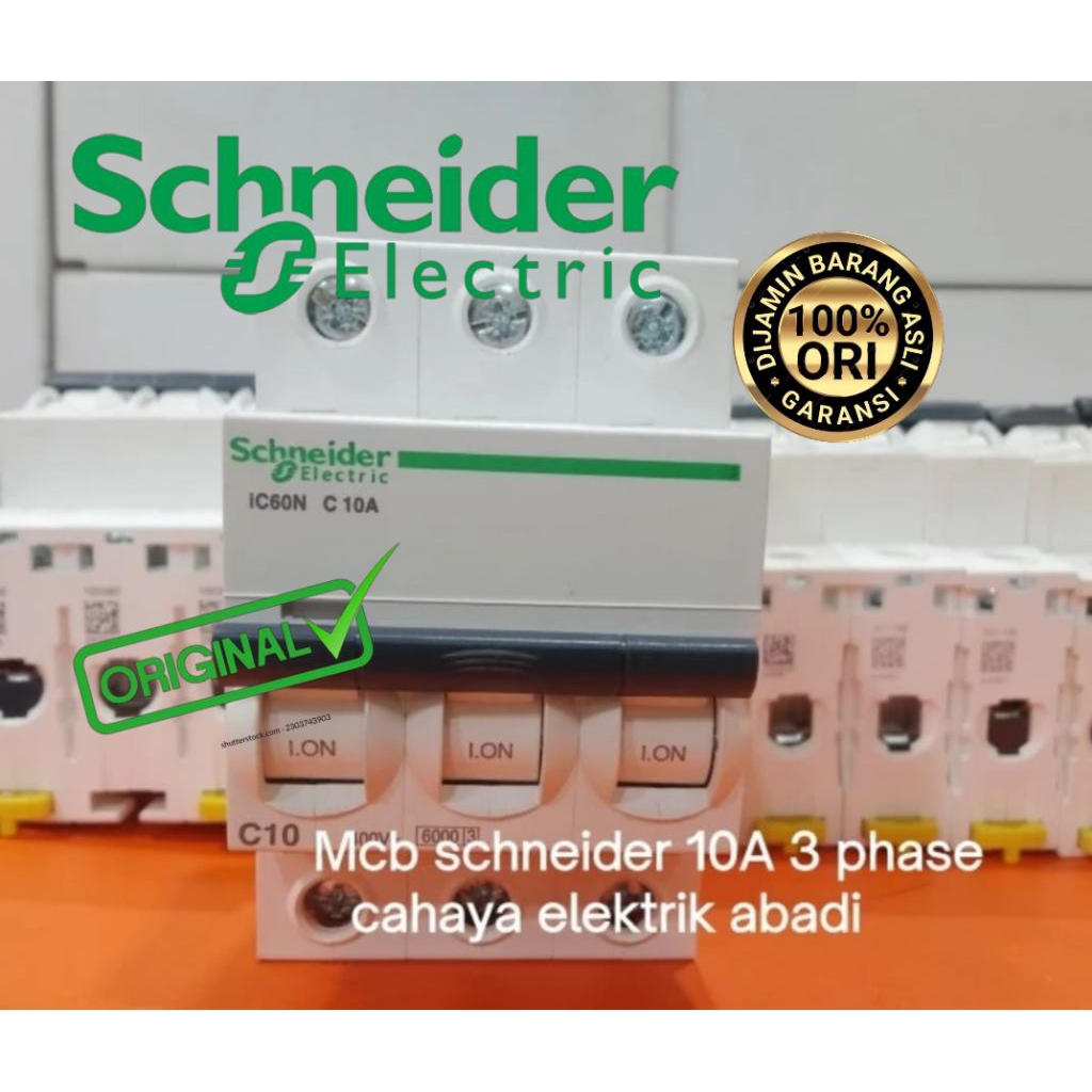 MCB Schneider original Acti9 A9F74310 3P phase 10A ampere mcb 3phase 10ampere mcb Schneider original
