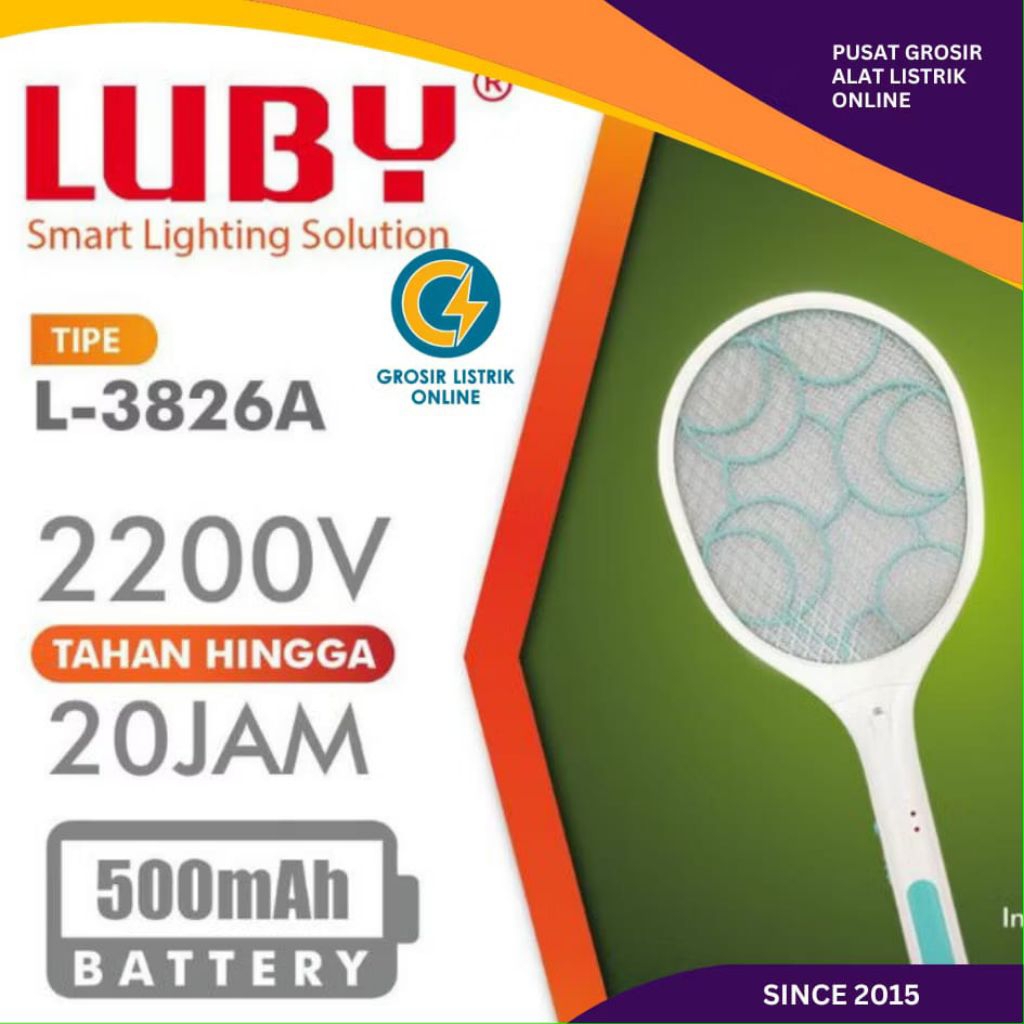 raket nyamuk luby original sesuai foto