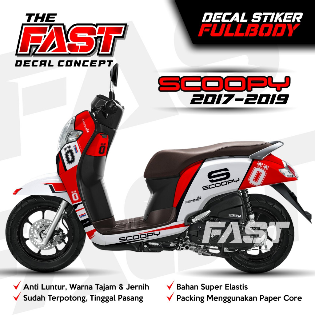 TERBARU Stiker Decal Scoopy 2017-2019 Full Body Motif Ohlins Keren Racing Sticker Striping Scoopy Mo