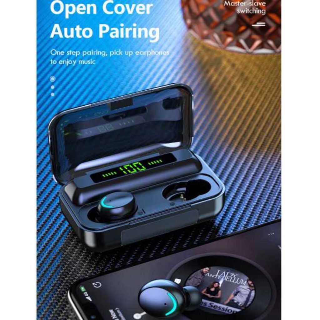 Earphone bluetooth 5.3 TWS hi-fi sound waterproof touch control F9-5/Headset bluetooth TWS