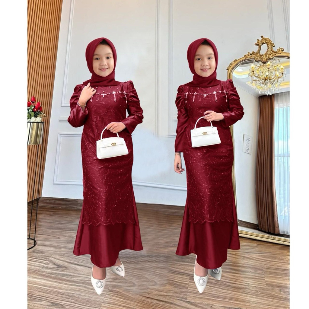 FREE ONGKIR KID NADIRA 3-12TAHUN GAMIS PESTA ANAK GAMIS COUPLE IBU ANAK DRESS MUSLIM ANAK GAMIS ANAK