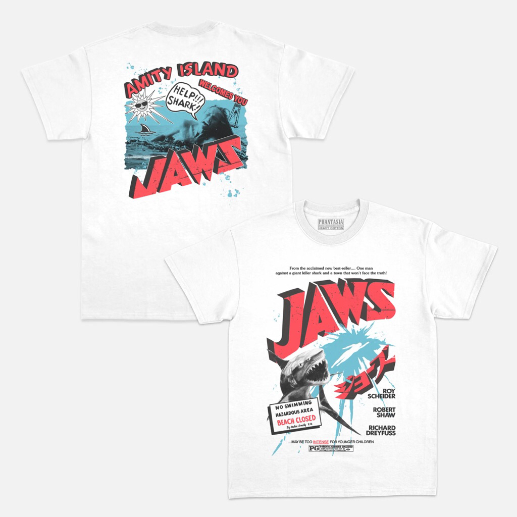 Kaos Film Jaws Heavy Cotton 16s
