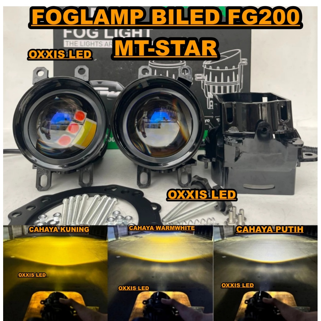 Biled foglamp mt-star FG200 50 watt bluelens 3 warna foglamp all weather mt-star biled foglamp mobil