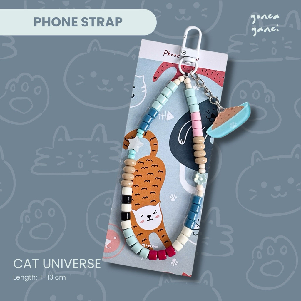 Gonca Ganci Phone Strap with Charm | Tali Gantungan HP - Cat Universe
