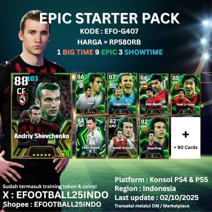 GrahaGamingID GGID-G407 Starter Pack Akun eFootball Konsol PS4 PS5