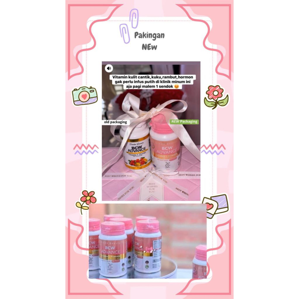 Vitamin dan pemutih badan, BCW Advance Bercode dan hologram gold 100% ORI  by kak dinda (free gift )
