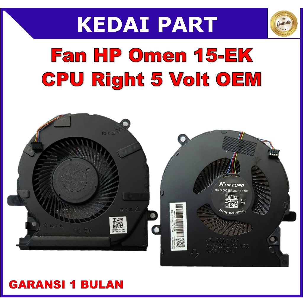 Fan HP Omen 15-EK 15-ek0044tx 15-ek0045tx 15-ek0105tx 5 Volt CPU OEM