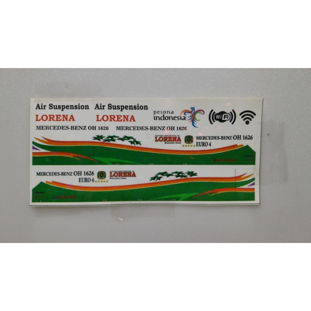 Stiker Bus miniatur lorena,pandawa,sudiro,pahala kencana sugeng rahayu