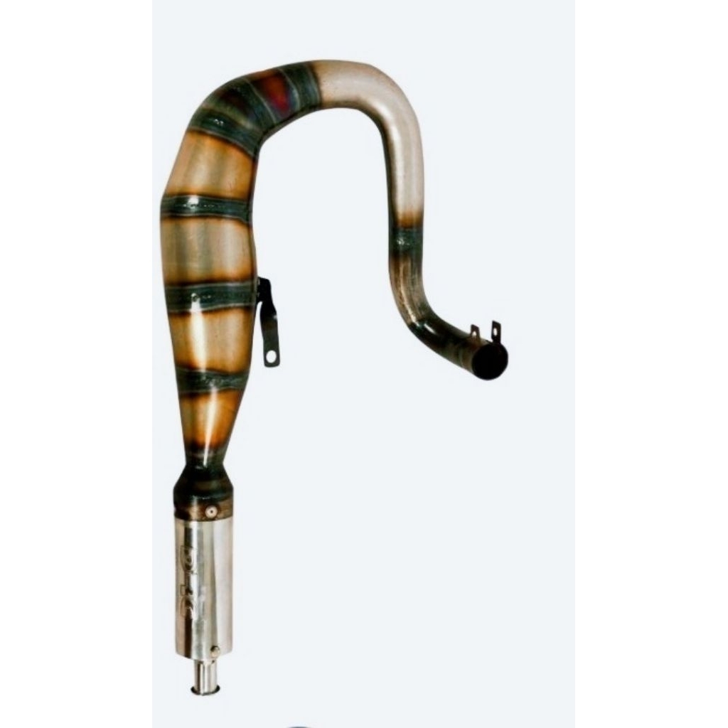 Knalpot Vespa racing buang kiri pendek