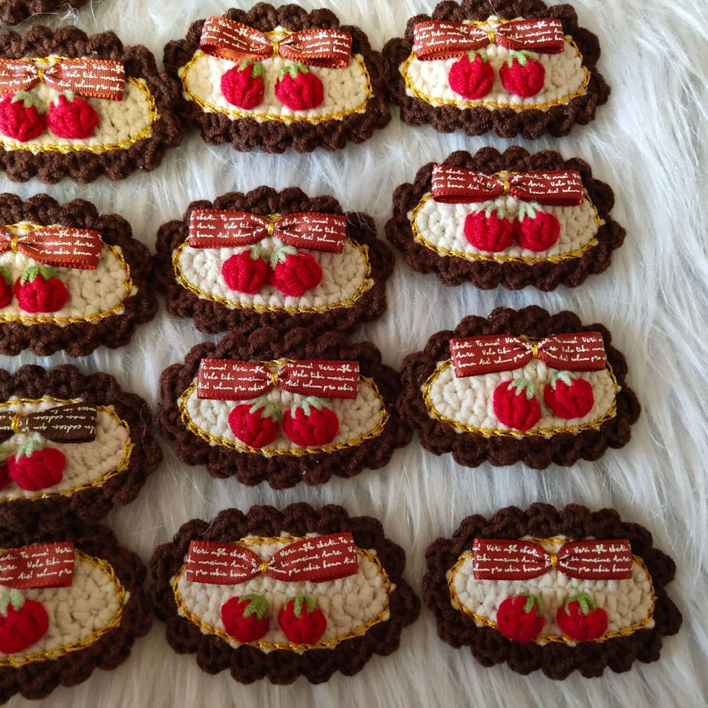 THEDIYLAB SET PITA RAMBUT RAJUT ANAK | HAIRCLIP CROCHET RIBBON BOW | PITA RAMBUT ANAK DEWASA | SEPAS