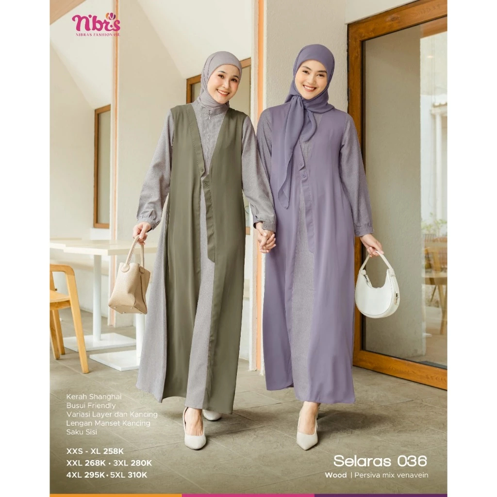 SELARAS 036 GAMIS NIBRAS TERBARU, gamis terbaru merk nibras, gamis ibu harian, gamis remaja