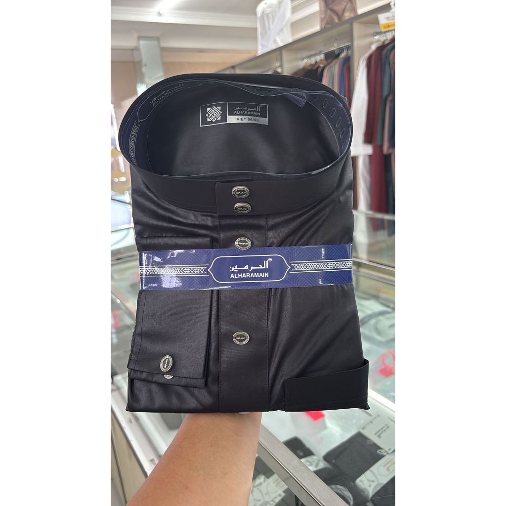 AL Haramain Jubah Remaja Dewasa Premium Polyester (07) Manset / Gamis Pria | Hitam Manset