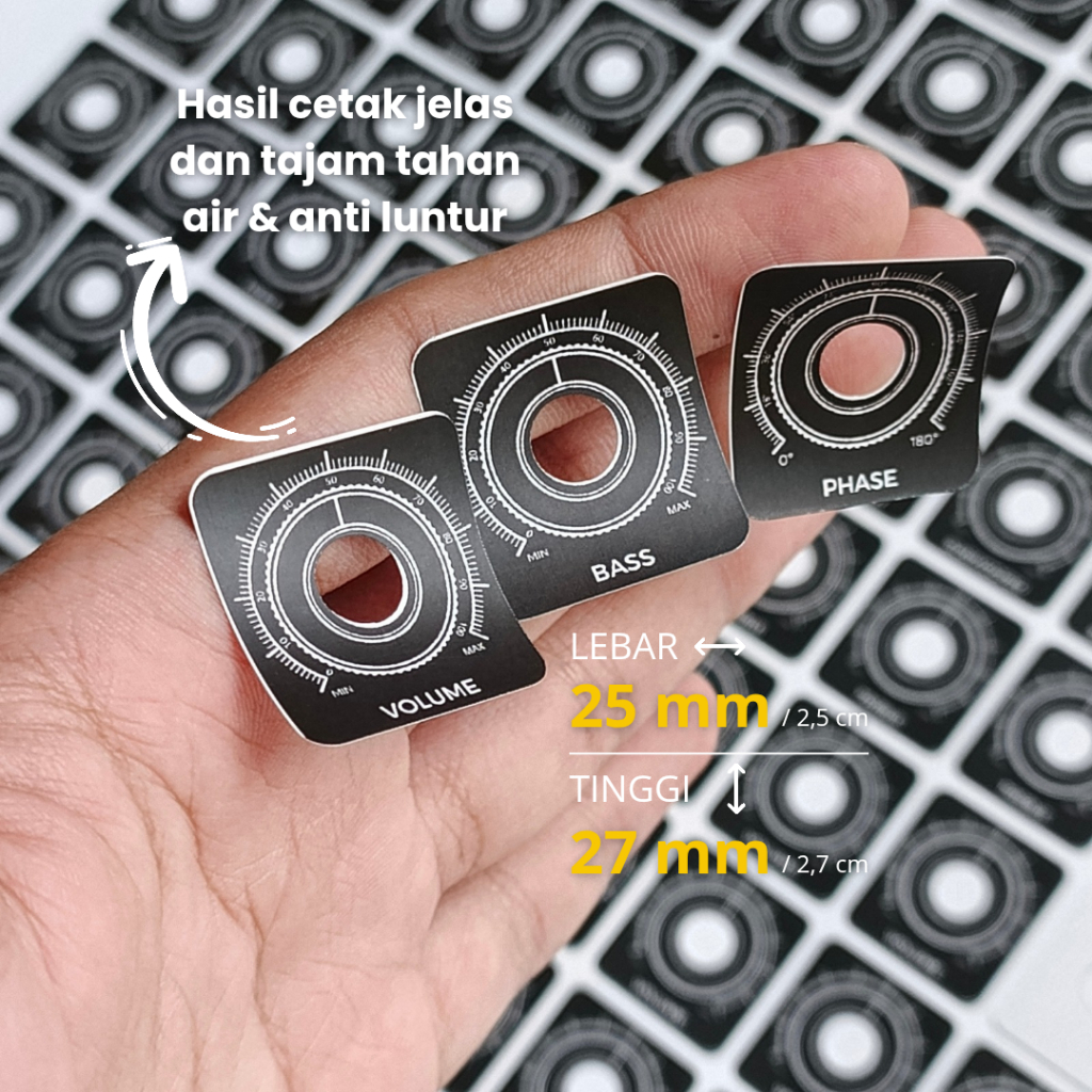 Stiker Potensio Knop Power Amplifier Kualitas Bagus