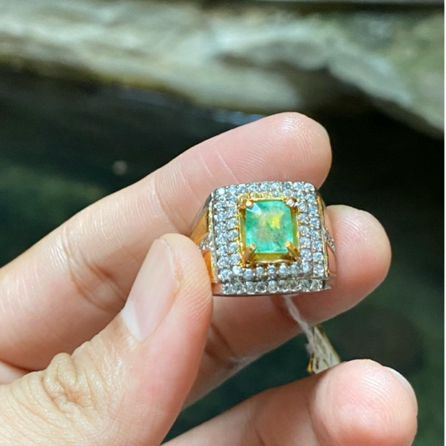 NATURAL ZAMRUD COLOMBIA + SERTIFIKAT RING KUNINGANSARI