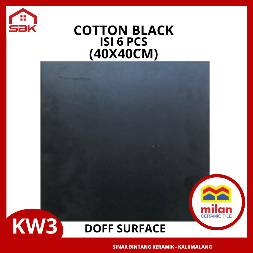 Keramik Lantai 40x40 Cotton Black Milan